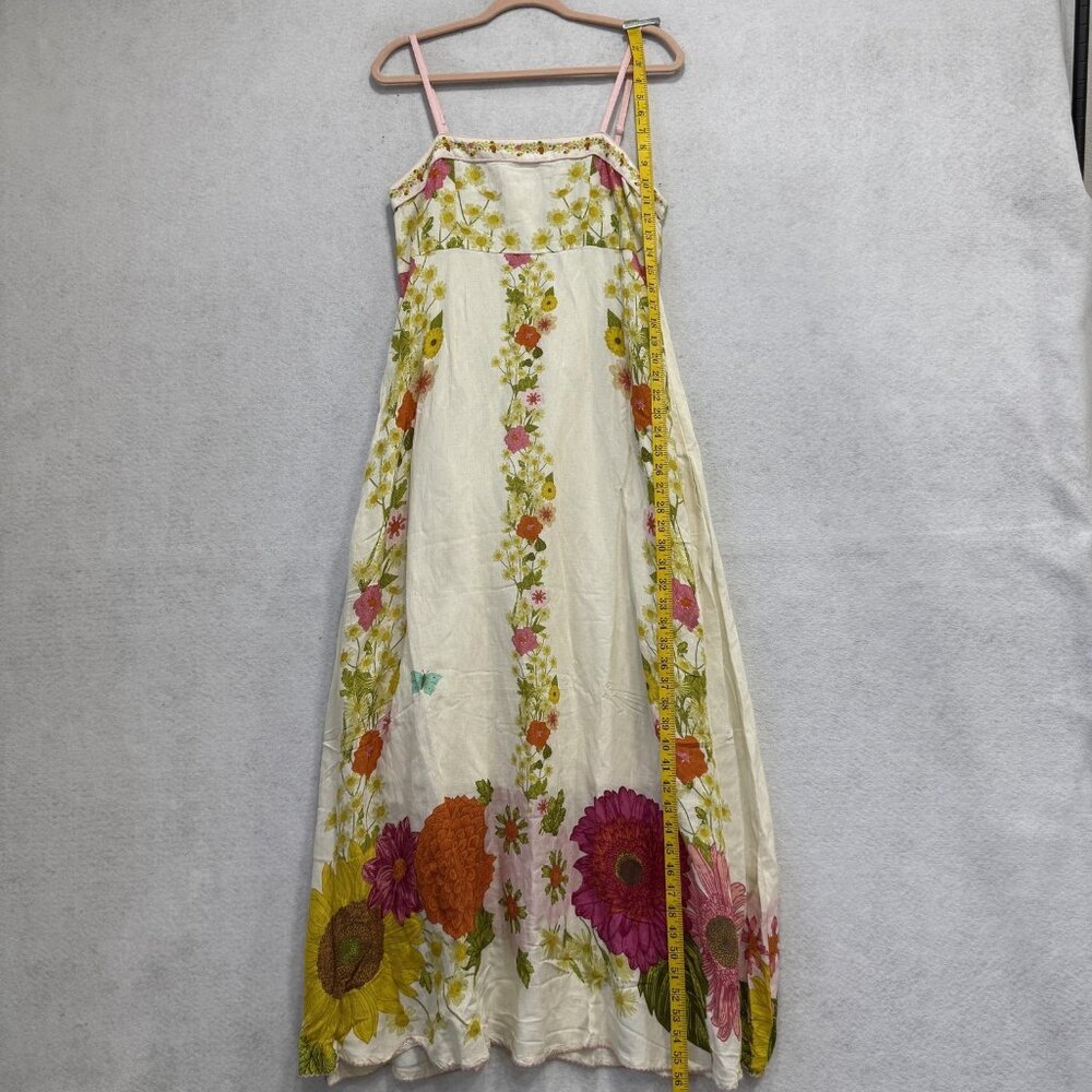 Elizabeth James The Label Annalisa Dress Womens Large White Floral Maxi Sundress - Picture 6 of 11